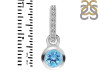 Blue Topaz & White Topaz Pendant BTZ-RDP-957-CZ-LOOP.