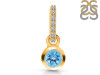 Blue Topaz & White Topaz Pendant BTZ-RDP-957-CZ-LOOP.