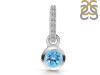 Blue Topaz & White Topaz Pendant BTZ-RDP-957-CZ-LOOP.
