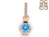 Blue Topaz & White Topaz Pendant BTZ-RDP-958-CZ-LOOP.