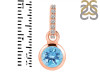 Blue Topaz & White Topaz Pendant BTZ-RDP-958-CZ-LOOP.