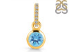 Blue Topaz & White Topaz Pendant BTZ-RDP-958-CZ-LOOP.
