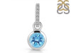 Blue Topaz & White Topaz Pendant BTZ-RDP-958-CZ-LOOP.