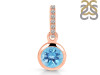 Blue Topaz & White Topaz Pendant BTZ-RDP-959-CZ-LOOP.