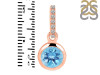 Blue Topaz & White Topaz Pendant BTZ-RDP-959-CZ-LOOP.
