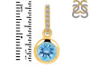 Blue Topaz & White Topaz Pendant BTZ-RDP-959-CZ-LOOP.