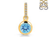 Blue Topaz & White Topaz Pendant BTZ-RDP-959-CZ-LOOP.