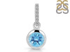 Blue Topaz & White Topaz Pendant BTZ-RDP-959-CZ-LOOP.