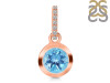 Blue Topaz & White Topaz Pendant BTZ-RDP-960-CZ-LOOP.