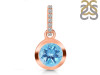 Blue Topaz & White Topaz Pendant BTZ-RDP-992-CZ-LOOP.
