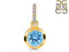Blue Topaz & White Topaz Pendant BTZ-RDP-992-CZ-LOOP.