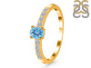 Blue Topaz & White Topaz Ring BTZ-RDR-2538.
