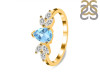 Blue Topaz & White Topaz Ring BTZ-RDR-2556.
