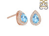 Blue Topaz & White Topaz Stud Earring BTZ-RE-52.