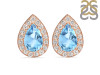 Blue Topaz & White Topaz Stud Earring BTZ-RE-52.