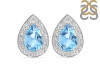 Blue Topaz & White Topaz Stud Earring BTZ-RE-52.