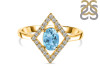 Blue Topaz & White Topaz Ring BTZ-RR-134.