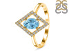 Blue Topaz & White Topaz Ring BTZ-RR-134.