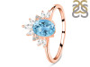 Blue Topaz & White Topaz Ring BTZ-RR-405.