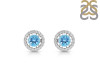 Blue Topaz & White Topaz Stud Earring BTZ-RDE-985.