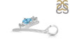 Blue Topaz & White Topaz Alphabet Y Pendant BTZ-RDA-77.