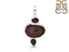 Coconut Geode/Garnet Pendant-2SP CCG-1-63