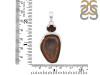 Coconut Geode/Garnet Pendant-2SP CCG-1-76