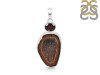 Coconut Geode/Garnet Pendant-2SP CCG-1-76