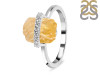Citrine Raw Crystal & White Topaz Ring CIT-RR-381.