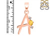 Citrine & White Topaz Alphabet A Pendant CIT-RDA-1.