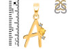 Citrine & White Topaz Alphabet A Pendant CIT-RDA-1.