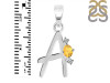 Citrine & White Topaz Alphabet A Pendant CIT-RDA-1.