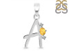 Citrine & White Topaz Alphabet A Pendant CIT-RDA-1.