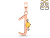 Citrine & White Topaz Alphabet J Pendant CIT-RDA-10.