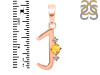 Citrine & White Topaz Alphabet J Pendant CIT-RDA-10.