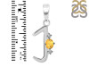 Citrine & White Topaz Alphabet J Pendant CIT-RDA-10.