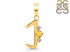 Citrine & White Topaz Alphabet J Pendant CIT-RDA-10.