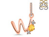 Citrine & White Topaz Alphabet W Pendant CIT-RDA-101.