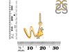 Citrine & White Topaz Alphabet W Pendant CIT-RDA-101.