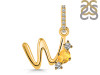Citrine & White Topaz Alphabet W Pendant CIT-RDA-101.