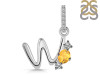Citrine & White Topaz Alphabet W Pendant CIT-RDA-101.