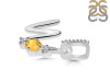 Citrine & White Topaz Alphabet W Pendant CIT-RDA-101.