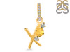 Citrine & White Topaz Alphabet X Pendant CIT-RDA-102.