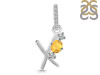 Citrine & White Topaz Alphabet X Pendant CIT-RDA-102.