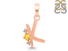 Citrine & White Topaz Alphabet K Pendant CIT-RDA-11.