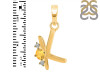 Citrine & White Topaz Alphabet K Pendant CIT-RDA-11.