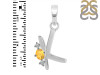 Citrine & White Topaz Alphabet K Pendant CIT-RDA-11.