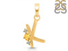 Citrine & White Topaz Alphabet K Pendant CIT-RDA-11.