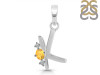Citrine & White Topaz Alphabet K Pendant CIT-RDA-11.