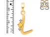 Citrine & White Topaz Alphabet L Pendant CIT-RDA-12.